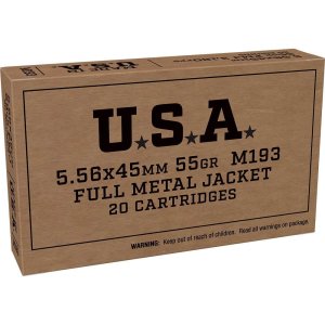 Winchester Ammo SGM193KW USA Target 5.56x45mm NATO 55 gr Full Metal Jacket (FMJ) 20 Per Box/ 50 Cs