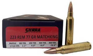 Sierra A937709F 223 REM 77GR HP BT Ammo, 20 Rounds, Folds of Honor Edition
