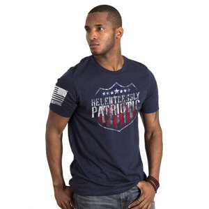 NINE LINE APPAREL Relentlessly Patriotic T-Shirt Midnight Navy S