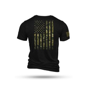 Nine Line Apparel American Camo Short Sleeve Shirt Black Triblend XL