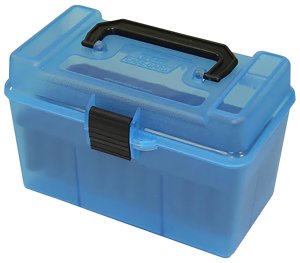 MTM Case-Gard Deluxe H-50 Series Rifle Ammo Box Magnum - Clear Blue