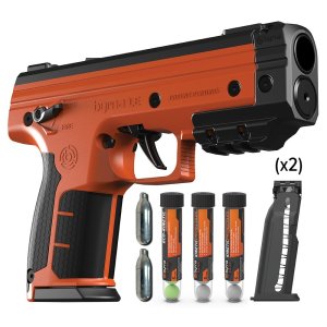 Byrna Technologies LK68300-2-ORN LE Kinetic Kit .68 Caliber 5 + 1 Orange Uses Standard 12 gram CO2 Kinetic|Inert Balls LK68300-2-ORN | .68 CAL