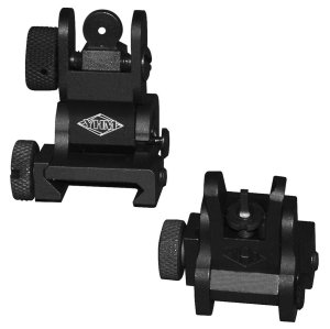 YHM YHM-8027 Flip-Up Sights Steel Dual Aperture Black Windage Adjustable