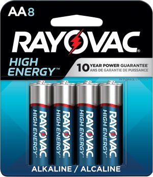Rayovac 8158T03 AA Batteries 1.5 Volts Alkaline 2,700 mAh Pkg of 8