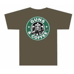 TUFF Products Olive Drab Guns & Coffee T-Shirt Large - AR Support Apparel