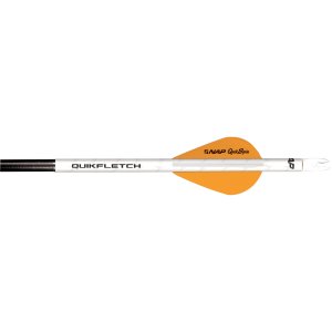 New Archery Products Quikfletch w/Quikspin Vanes White/Orange 6 Pack