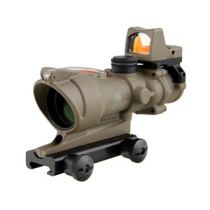 Trijicon 100570 ACOG 4x32mm Red Chevron FDE Scope with RMR Type 2