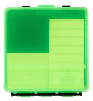MTM Case-Gard P-100-9-16T Ammo Box 100 Rounds Clear Green Polypropylene