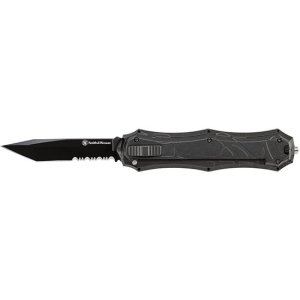 Smith & Wesson SWOTF9TBS OTF Assist Tanto Serrated Knife 3.6 In Blade