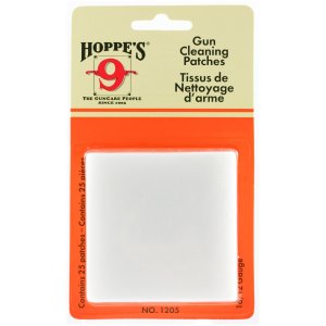 Hoppe's Gun Cleaning Patches #5 12 / 16 Gauge Synthetic 25 Per Pack