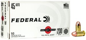 Federal Premium Range Target Practice 45 ACP 230gr FMJ 50rds