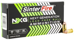 SinterFire SF40125NXG 40 S&W 125gr Lead-Free Ammo 50 Rounds