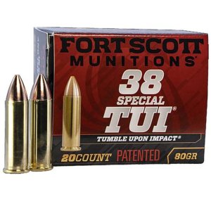 Fort Scott 38SPL080SCV 38 Special+P 80gr Solid Copper TUI Ammo 20 Rounds