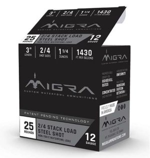 Migra Ammunitions M12S2BB 12 Gauge 3 in 1 1/4 oz 2/BB Shot 25 Rounds