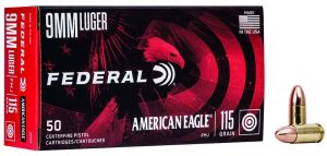 Federal AE9DP 9mm Luger 115 Grain FMJ 50 Rounds Per Box