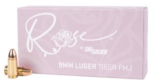 Sig Sauer E9MMB1ROSE50 Rose 9mm 115gr FMJ Ammo 50 Rounds