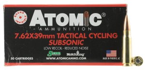 Atomic Ammunition 00474 7.62X39 220gr HPBT Subsonic 50/Box