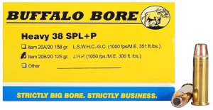 Buffalo Bore 20B20 .38 Special +P 125gr JHP Ammo 20 Rounds