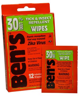 Adventure Medical Kits Ben's 30% DEET Tick & Insect Repellent Wipes 12 Pack
