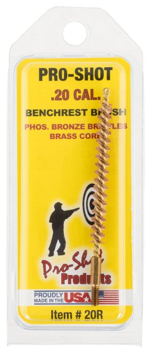 Pro-Shot Benchrest Quality Brass Core/Bronze Bristle Rifle Bore Brush (5/40 Thread) .20 cal