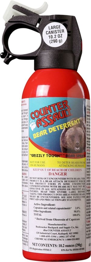 Counter Assault 15067034 Bear Spray 10.2 oz, 40ft Range, 2% Capsaicin