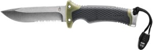 GERBER 31-003941 2.5 In Fixed Combo Edge Blade Firestriker Whistle