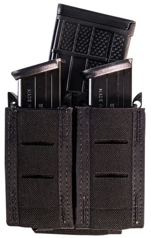 High Speed Gear 41PT02BK TACO Double Pistol Mag Pouch, Black Nylon MOLLE