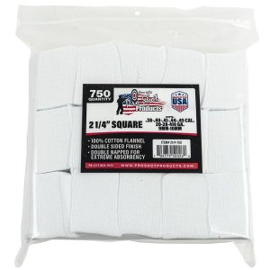 Pro-Shot 100% Cotton Flannel Cleaning Patches 2.25 In Square 750ct