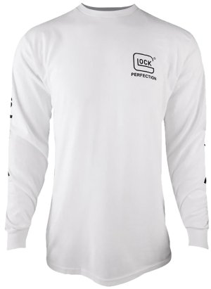 Glock AP96095 Perfection Long Sleeve Tee White XL Pre-Shrunk Cotton