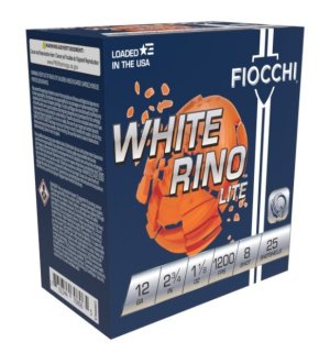Fiocchi 12WRNL8 Exacta Target White Rino Lite 12Gauge 2.75" 1 1-8oz 8Sho...