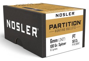 Nosler Partition Spitzer Bullets 6mm .243 100gr 50ct 35642