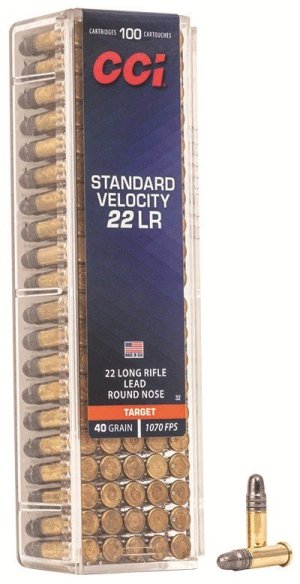 CCI 0032 Standard Velocity Rimfire 22 LR 40 gr Lead Round Nose (LRN) 100 Per Box/ 50 Cs