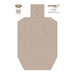 Birchwood Casey EZE-Scorer IPSC Silhouette Paper Target 12" x 18" Tan 10