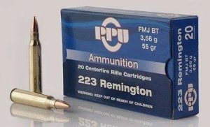 PPU PP223F1 Standard Rifle 223Rem 55gr Full Metal Jacket Boat Tail 20...