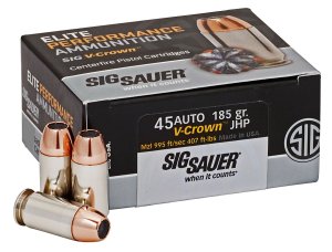 Sig Sauer Elite V-Crown .45 ACP 185 gr JHP Ammo