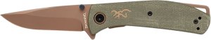 Browning Trailside EDC 3 in D2 Steel Blade Green Micarta Handle