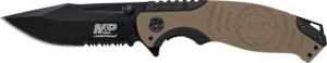 S&W M&P Index Flipper Knife 3.5" Black/Desert Tan Clip