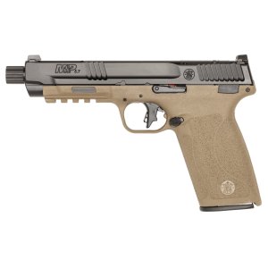 S&W M&P 5.7 14078 5.7X28 OR 5(2)22R BLK/FDE Pistol, 8.5" Barrel, Optics-Cut Slide, Slim Textured Grip