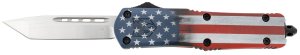 CobraTec MCUSAFS3TNS FS-3 3" OTF Tanto D2 Blade US Flag Handle Knife