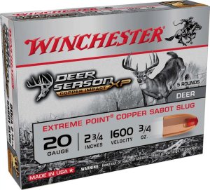 Winchester X20DSLF 20 Gauge 2.75 in 3/4 oz Sabot Slug 5 Rounds