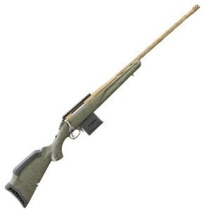 Ruger Gen II American 223 Rem 22" Spiral Fluted Barrel, Green Splatter Stock, Burnt Bronze Cerakote, 10-Round AR-Style Magazine, Alloy Steel, 6.7lb