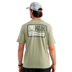 Huk Born Wave Short Sleeve Performance Fishing Shirt Seagrass 2XL