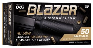 CCI Blazer Brass .40 S&W 180gr TMJ Clean-Fire Suppressor 50rd