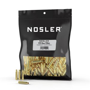 Nosler Unprimed Unprepped Brass .223 Rem 250 Count Bulk Packaging