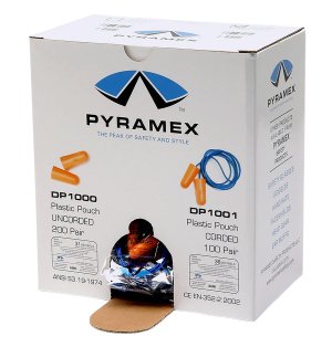Pyramex Safety DP1000 Earplugs Noise Reduction Hearing Protection