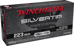 Winchester Ammo W223ST Silvertip Defense 223 Rem 64 gr Defense Tip 20 Per Box/ 10 Cs