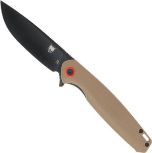 CobraTec CTRATHBRN Rath Folding Knife 3.5" D2 Black Blade Brown G-10