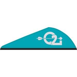 Q2i Q010410 Rapt-X Vanes Teal 100pk, 2" 7 Grains, Enhanced Stability