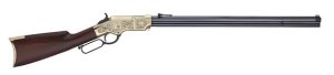 Henry H011D25 Original Deluxe 25th Anniversary 44-40 Win 13+1 24.50" Blued Octagon Barrel Polished Hardened Brass Hand-Selected Rosewood
