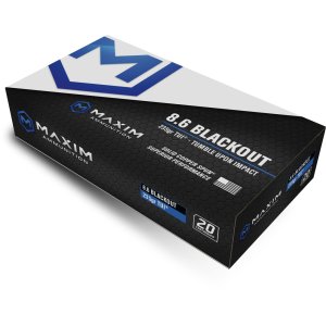 Maxim Defense SBA Short Barrel Ammunition 8.6 Blackout 285 20 Rounds